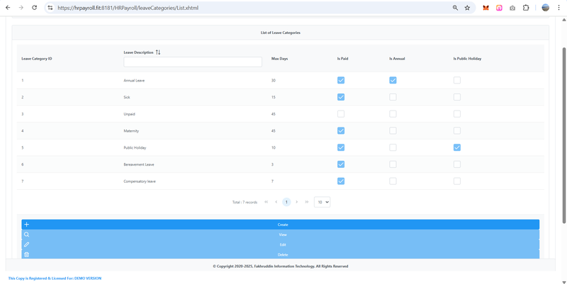 Leave Categories
